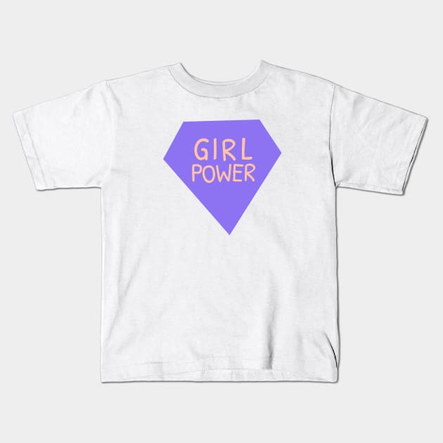 Girl Power Purple Diamond Kids T-Shirt by lukassfr